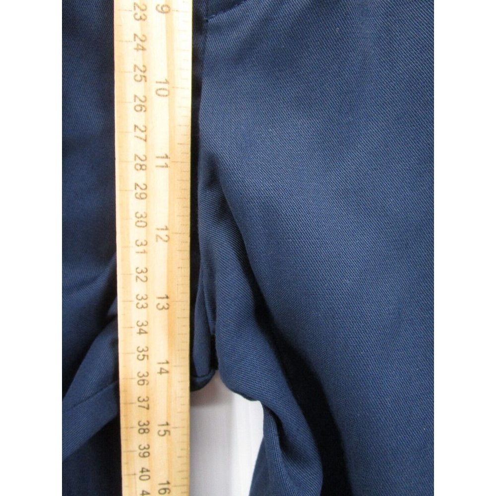 VINTAGE LL Bean Pants 12 High Rise Pleated 80s 90s Rayon Navy USA NEW - Picture 5 of 10
